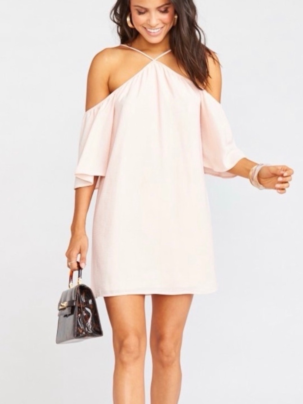 Show Me Your Mumu Pink Blush Dots Mini Dress – XS fairy Lindsay Halter